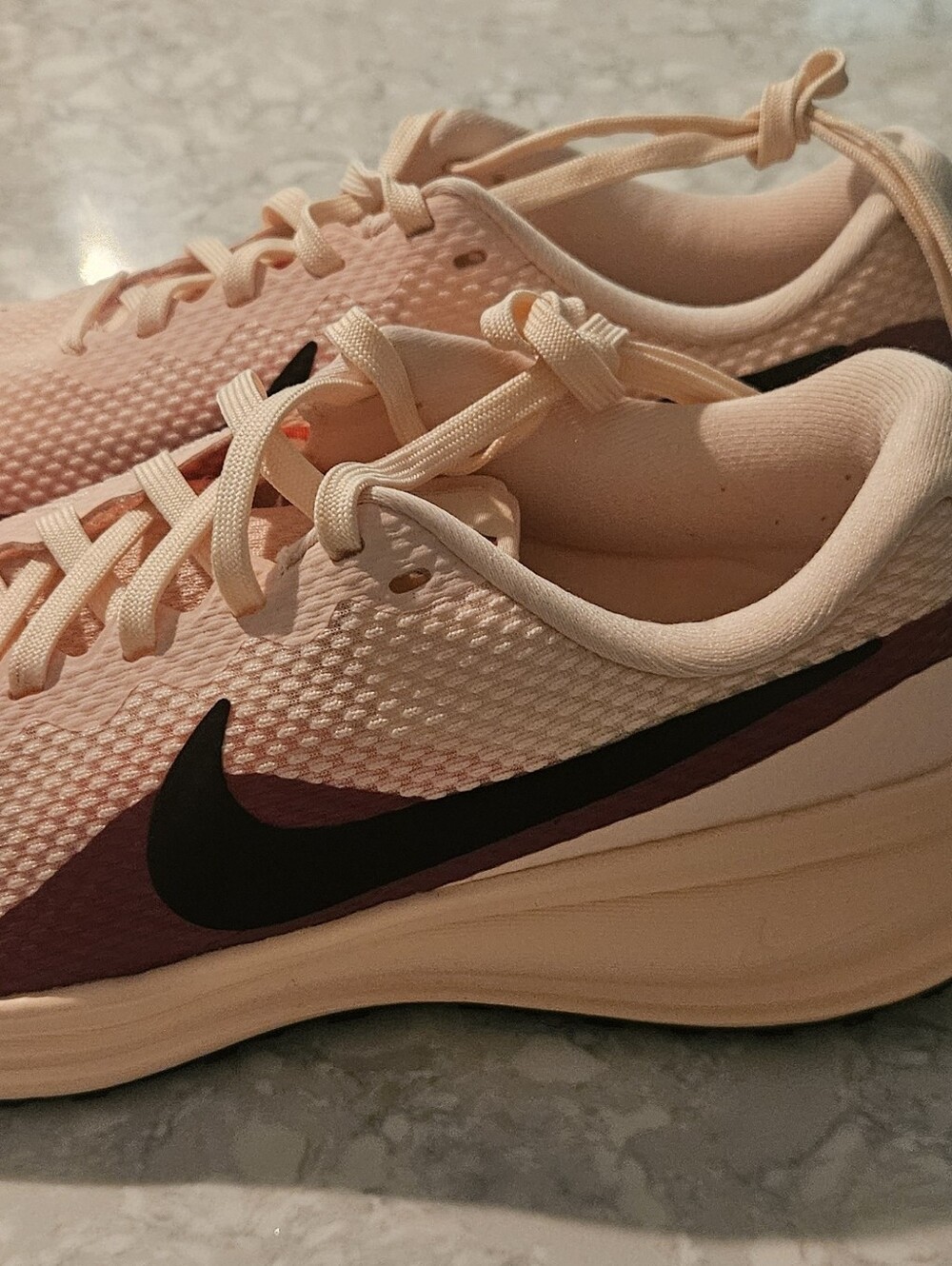 Nike Women's Peach and Black Running Sneakers